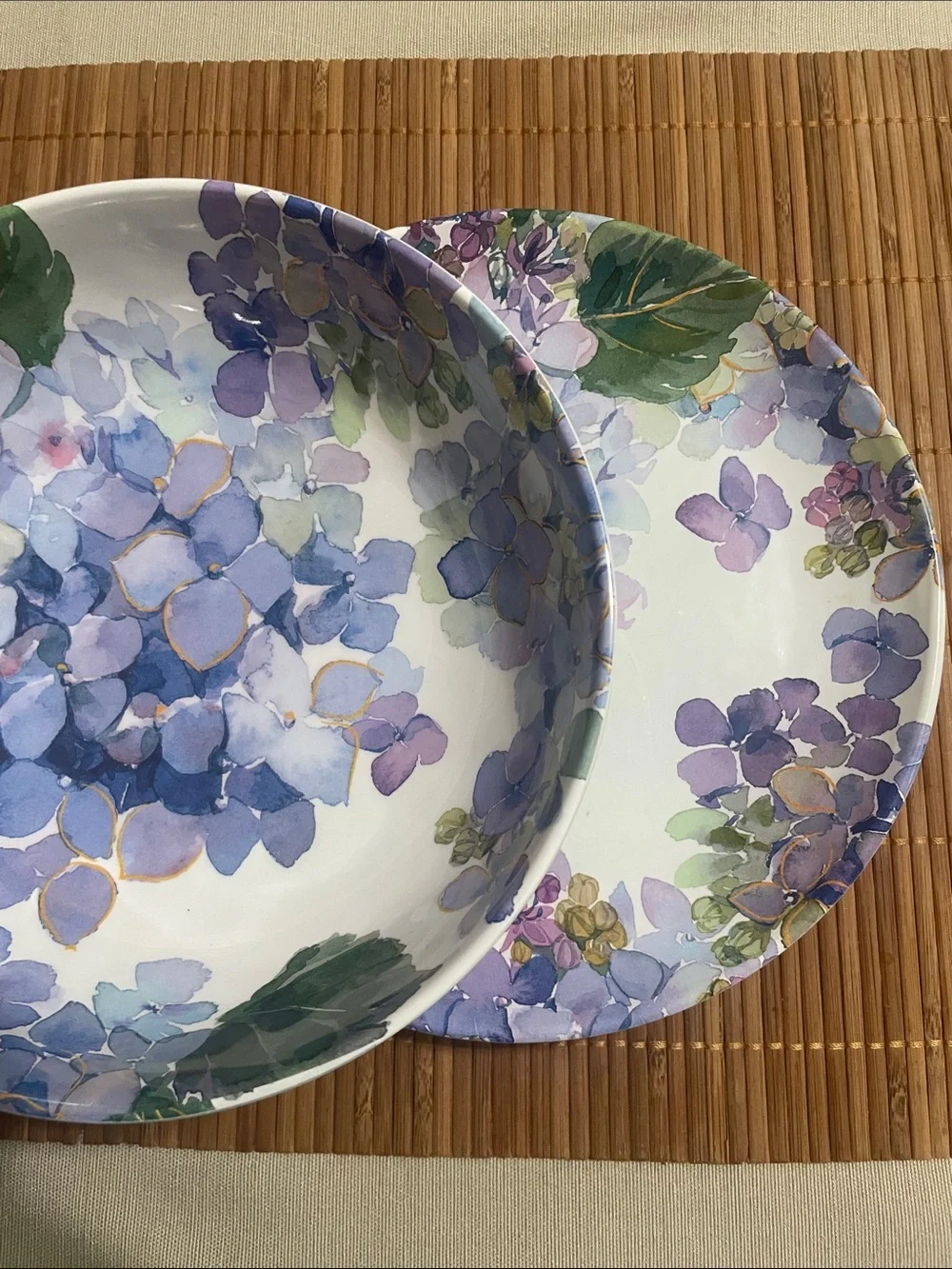 Floral Hydrangea Plates  - Elegant Home Dining